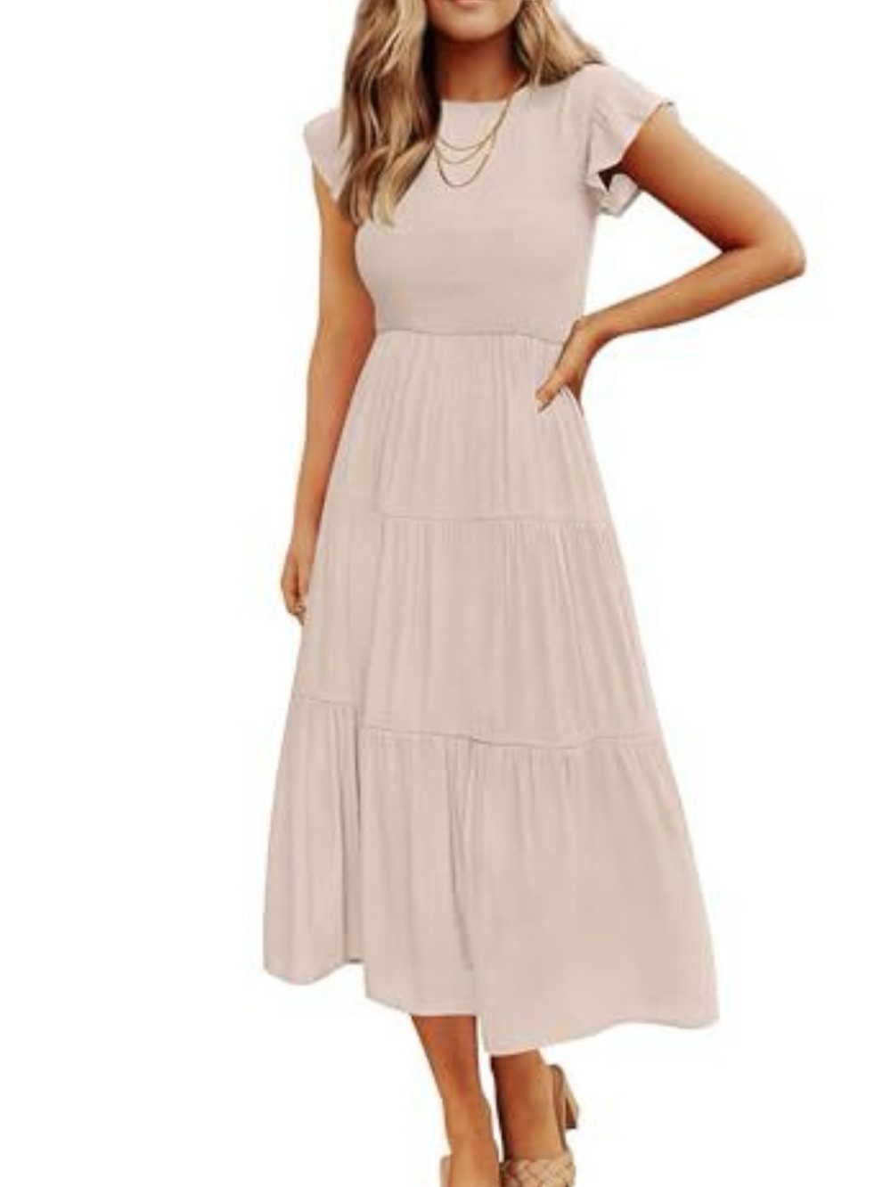 ZESICA Women's 2026  Casual Midi Dress NWT